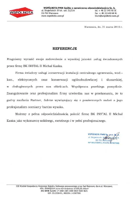 Skan referencji: Wspólnota PMM