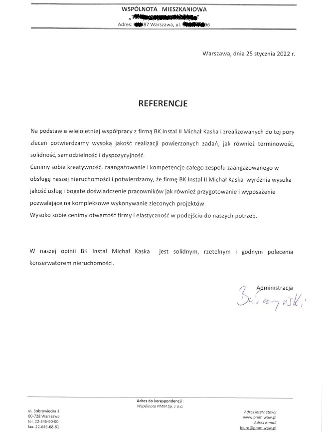 Skan referencji: Wspólnota mieszkaniowa