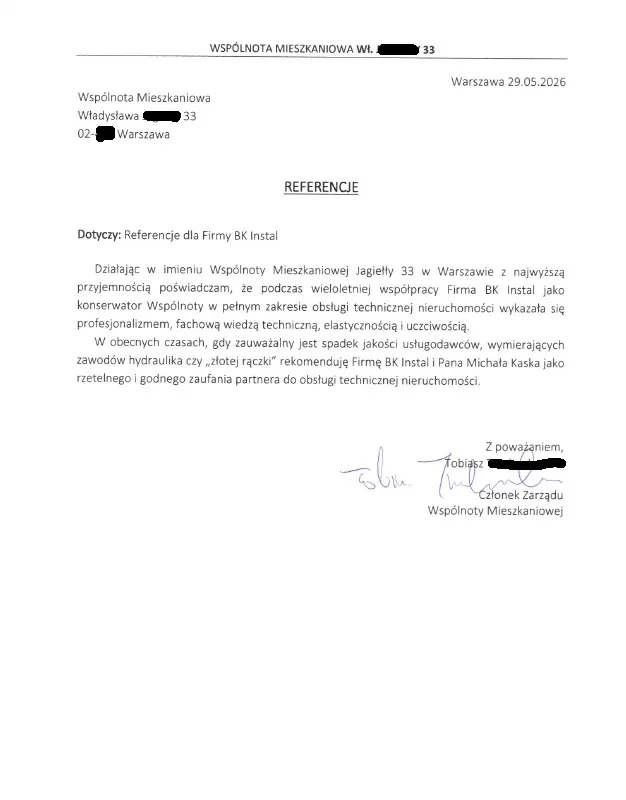 Skan referencji: Wspólnota mieszkaniowa